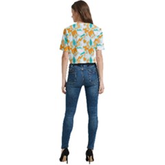 Women s Round Neck Short Sleeve Crop Top 