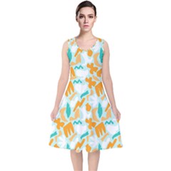 V-Neck Midi Sleeveless Dress  