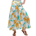 Design Pattern Seamless Tropical Women s Satin Palazzo Pants