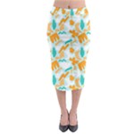 Design Pattern Seamless Tropical Midi Pencil Skirt