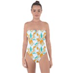 Design Pattern Seamless Tropical Tie Back One Piece Swimsuit