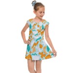 Design Pattern Seamless Tropical Kids  Cap Sleeve Dress