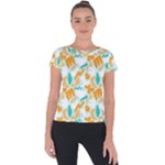 Design Pattern Seamless Tropical Short Sleeve Sports Top 