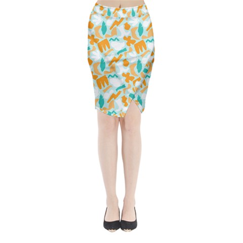 Design Pattern Seamless Tropical Midi Wrap Pencil Skirt from ArtsNow.com