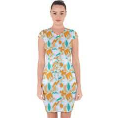 Capsleeve Drawstring Dress  