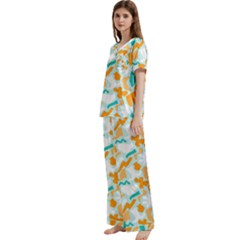 Short Sleeve Satin Pajamas Set With Pockets 