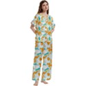 Short Sleeve Long Pants Satin Pajamas Set 