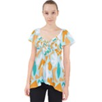 Design Pattern Seamless Tropical Lace Front Dolly Top