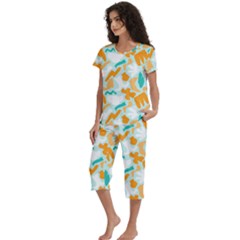 Short Sleeve 3/4 Length Pants Lounge Set 