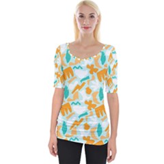 Wide Neckline T-Shirt 