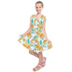 Design Pattern Seamless Tropical Kids  Short Sleeve Dress
