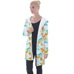 Design Pattern Seamless Tropical Longline Hooded Cardigan