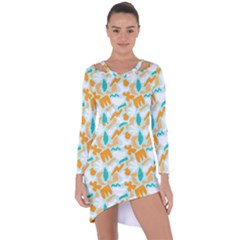 Asymmetric Cut-Out Shift Dress 
