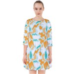 Design Pattern Seamless Tropical Smock Dress
