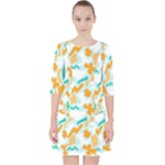 Design Pattern Seamless Tropical Quarter Sleeve Pocket Dress