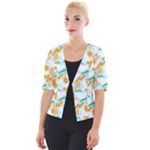 Design Pattern Seamless Tropical Cropped Button Cardigan