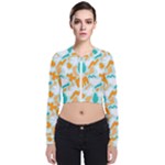 Design Pattern Seamless Tropical Long Sleeve Zip Up Bomber Jacket