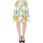 Design Pattern Seamless Tropical Velvet High Waist Skirt