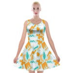 Design Pattern Seamless Tropical Velvet Skater Dress