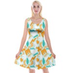 Design Pattern Seamless Tropical Reversible Velvet Sleeveless Dress