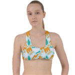 Design Pattern Seamless Tropical Criss Cross Racerback Sports Bra