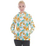 Design Pattern Seamless Tropical Women s Hooded Pullover