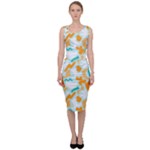 Design Pattern Seamless Tropical Sleeveless Pencil Dress