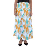 Design Pattern Seamless Tropical Flared Maxi Skirt
