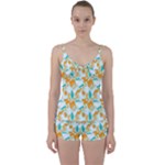 Design Pattern Seamless Tropical Tie Front Two Piece Tankini
