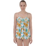 Design Pattern Seamless Tropical Babydoll Tankini Set