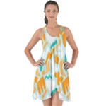 Design Pattern Seamless Tropical Show Some Back Chiffon Dress