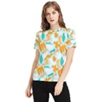 Design Pattern Seamless Tropical Women s Short Sleeve Rash Guard