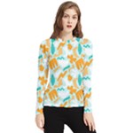 Design Pattern Seamless Tropical Women s Long Sleeve Rash Guard
