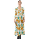 Design Pattern Seamless Tropical Button Up Boho Maxi Dress