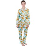 Design Pattern Seamless Tropical Women s Long Sleeve Satin Pajamas Set