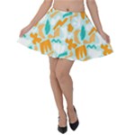 Design Pattern Seamless Tropical Velvet Skater Skirt