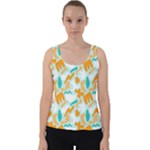 Design Pattern Seamless Tropical Velvet Tank Top