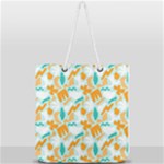Design Pattern Seamless Tropical Full Print Rope Handle Tote (Large)