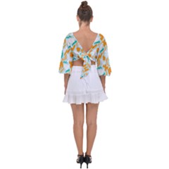 Tie Back Butterfly Sleeve Chiffon Top 