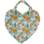 Design Pattern Seamless Tropical Giant Heart Shaped Tote
