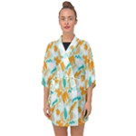 Design Pattern Seamless Tropical Half Sleeve Chiffon Kimono
