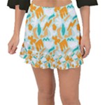 Design Pattern Seamless Tropical Fishtail Mini Chiffon Skirt