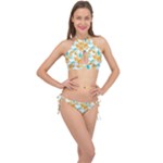 Design Pattern Seamless Tropical Cross Front Halter Bikini Set