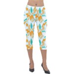 Design Pattern Seamless Tropical Lightweight Velour Capri Leggings 
