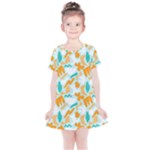 Design Pattern Seamless Tropical Kids  Simple Cotton Dress
