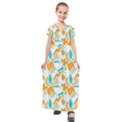 Kids  Short Sleeve Maxi Dress 