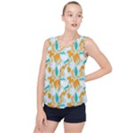 Design Pattern Seamless Tropical Bubble Hem Chiffon Tank Top