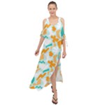 Design Pattern Seamless Tropical Maxi Chiffon Cover Up Dress