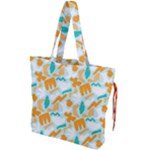 Design Pattern Seamless Tropical Drawstring Tote Bag