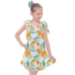 Design Pattern Seamless Tropical Kids  Tie Up Tunic Dress